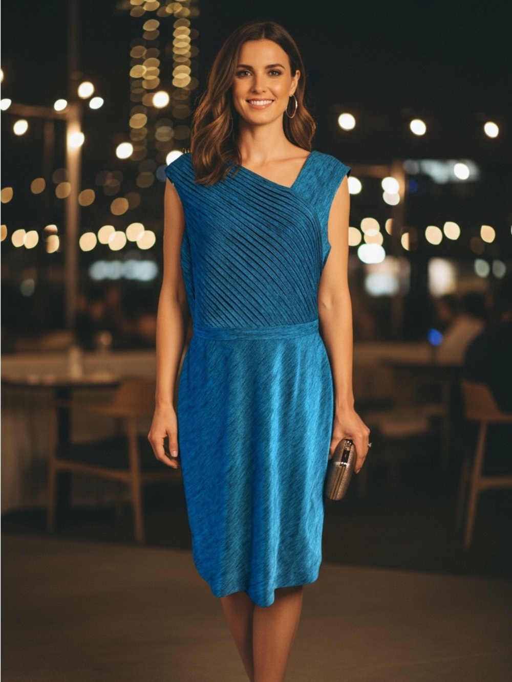 Kay Unger teal‎ dress